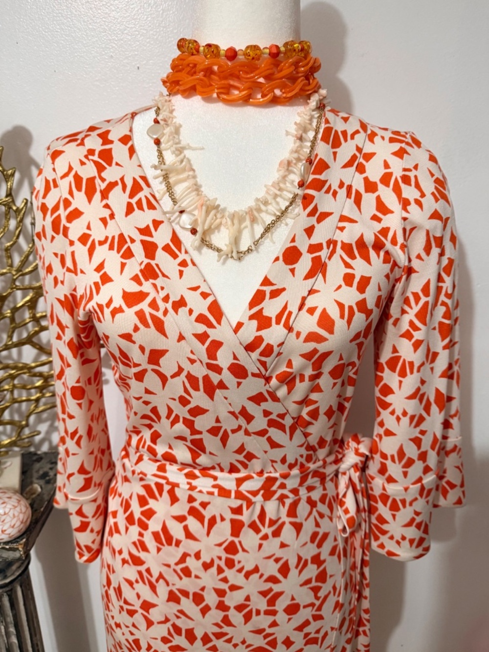 VTG Diane von Furstenberg 100% Silk Jersey Geometric Wrap Dress – Iconic Y2K - Picture 6 of 12